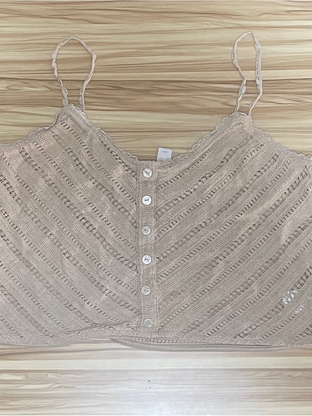 H&M Cream Crochet Button-Front Camisole
